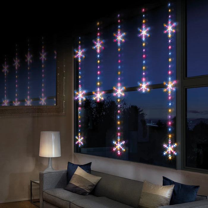390 LED Snowflake Curtain Light