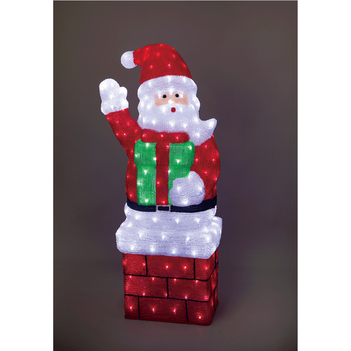 Acrylic Large Standing Santa with Gift Box