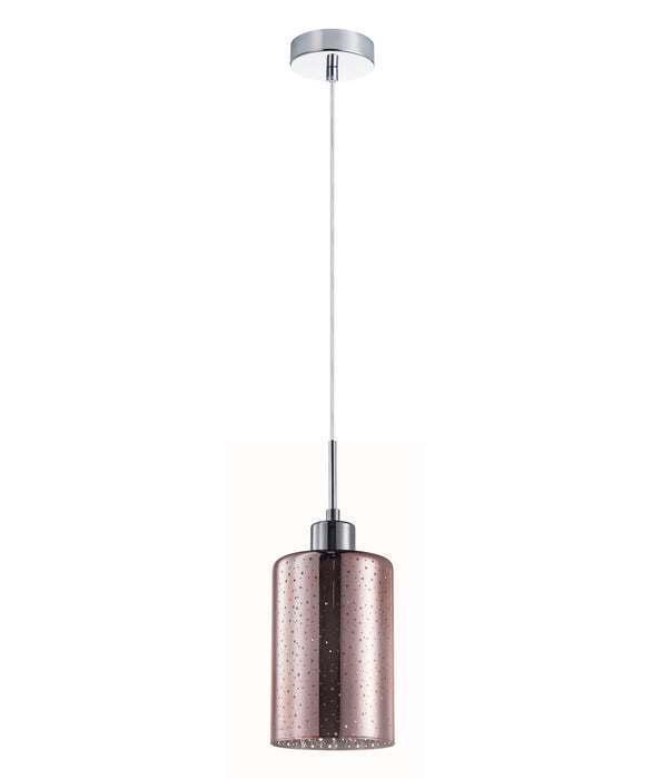 ESPEJO4 Interior Iron & Rose Gold with Dotted Effect Oblong Pendant Light- 1 lit