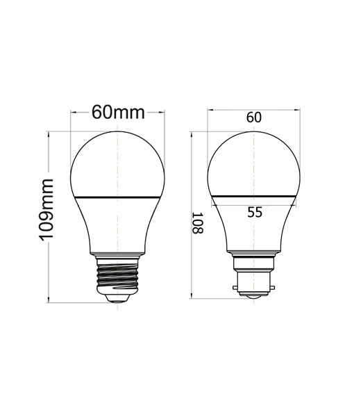 LED Dimmable Globes GLS B22 10W Set of 4