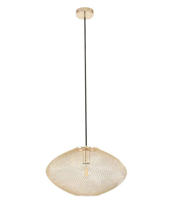 GOLPE Interior Oval Stainless Steel Pendant Light- Small Champagne Gold