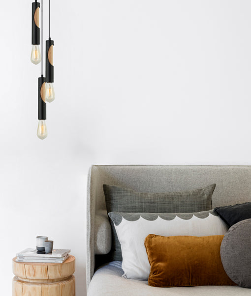 IDA Interior Tube Pendant Light- Black