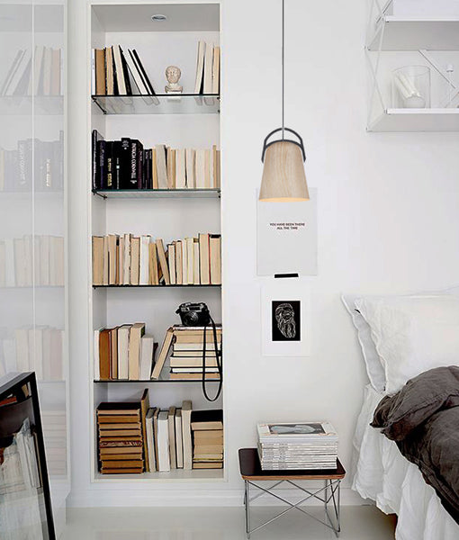 Legna Ellipse Shape Pendant Light Natural Oak Wood