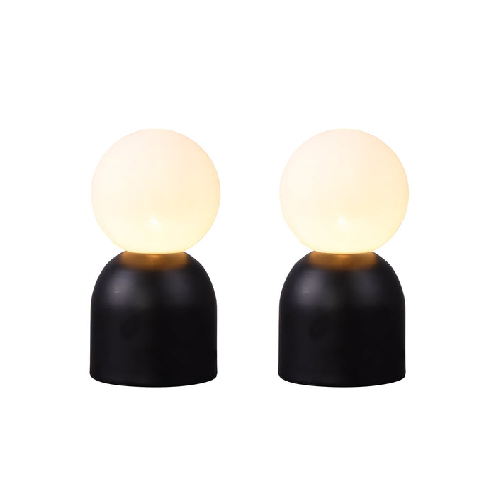 Set of 2 Elle Touch Table Lamp - Black