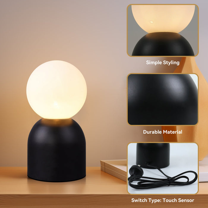 Set of 2 Elle Touch Table Lamp - Black