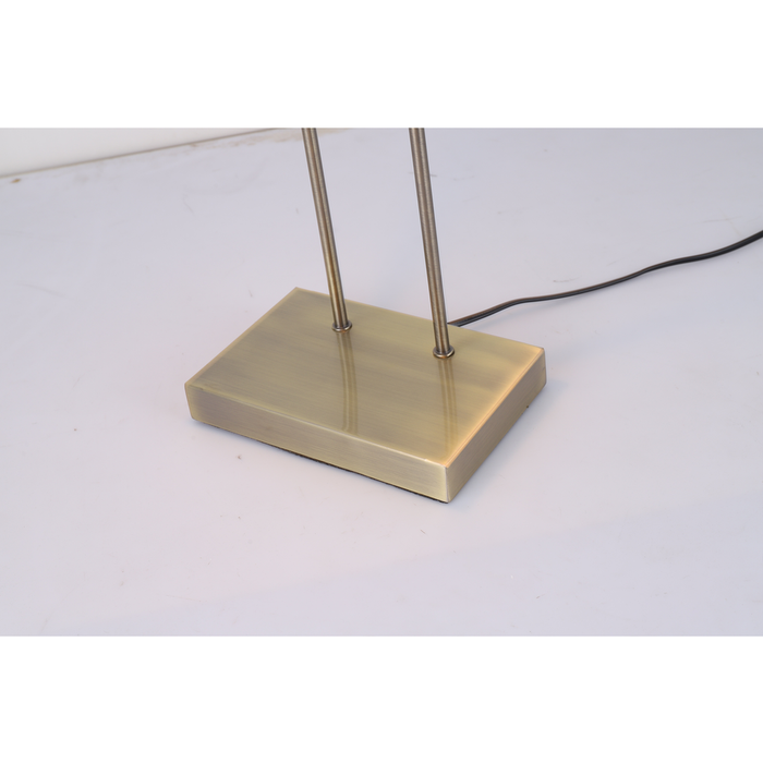 Banker Touch Table Lamp With USB Charger - Antique Brass