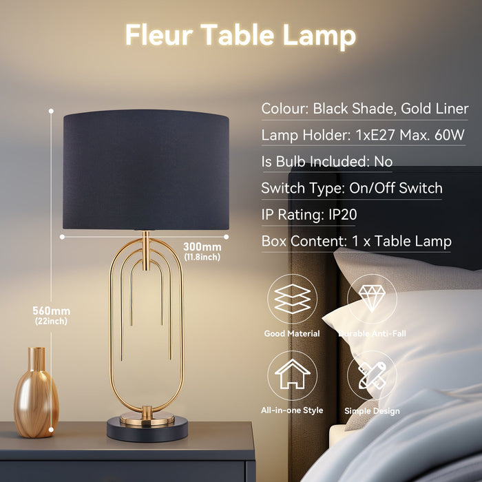 Fleur Table Lamp - Black