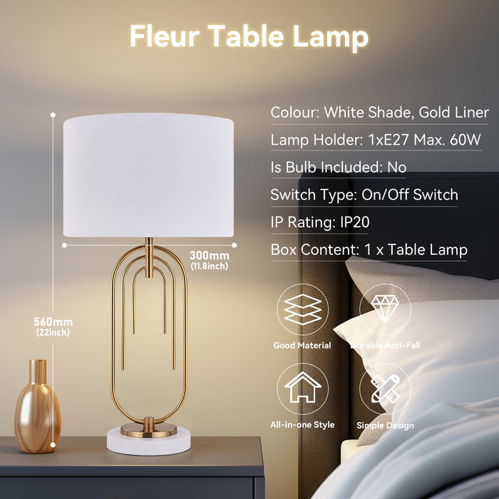 Fleur Table Lamp - White