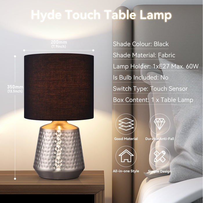 Hyde Touch Table Lamp - Satin Chrome