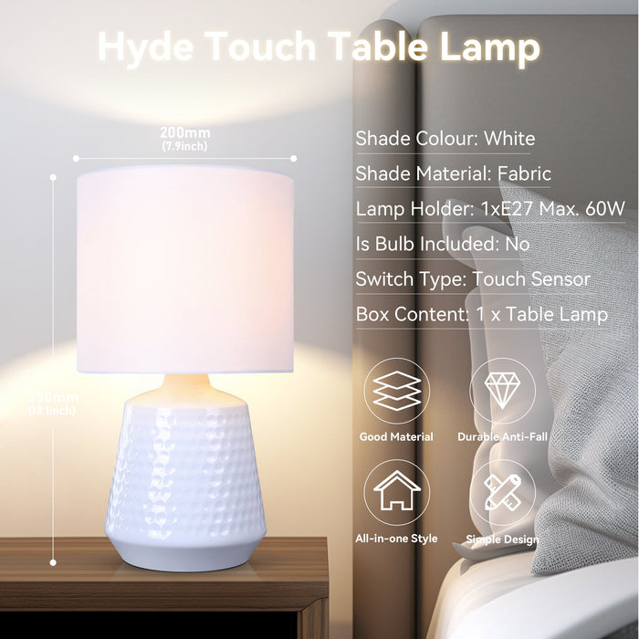 Hyde Touch Table Lamp - White