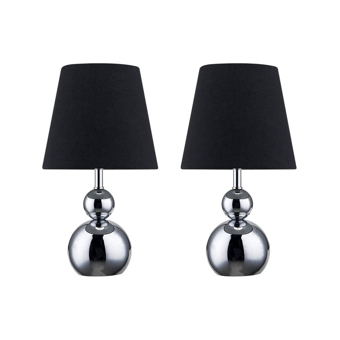 Set of 2 Hulu Touch Table Lamp - Black