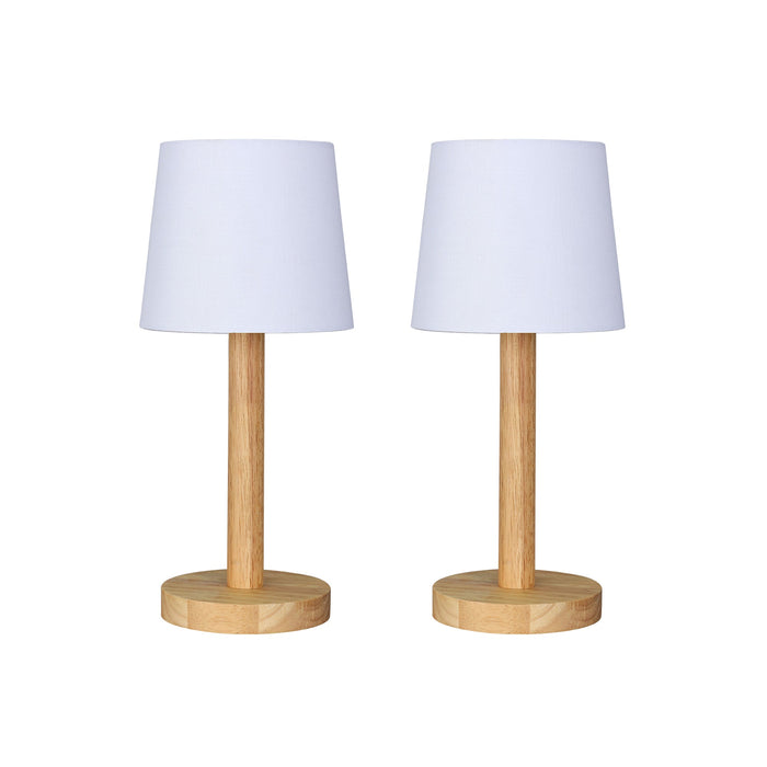 Set of 2 Sandy Wooden Table Lamp