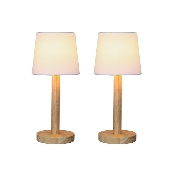 Set of 2 Sandy Wooden Table Lamp
