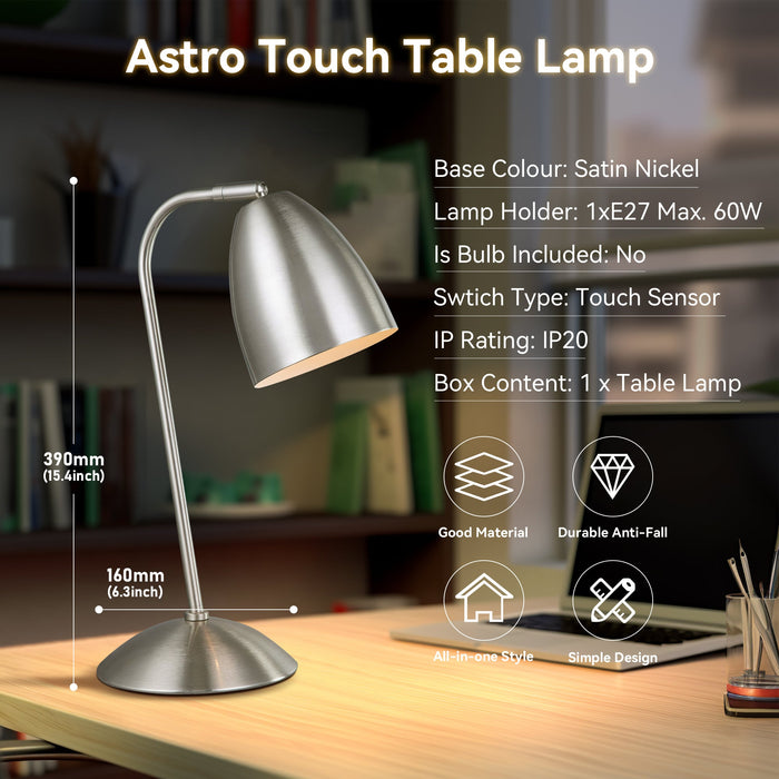 Astro Touch Table Lamp - Satin Chrome