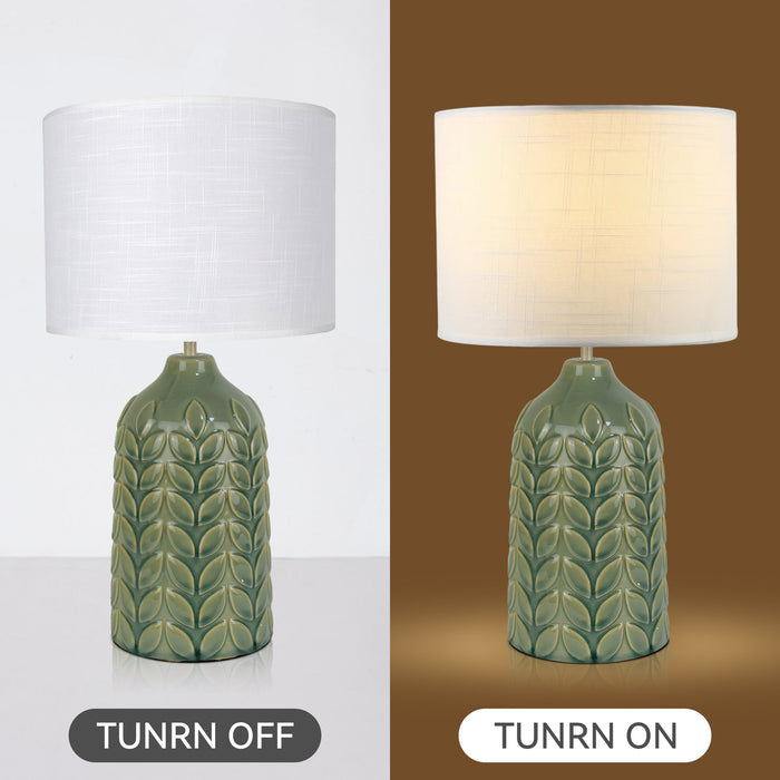 Bloom Ceramic Table Lamp - Green