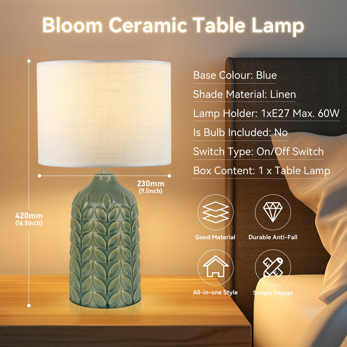 Bloom Ceramic Table Lamp - Green