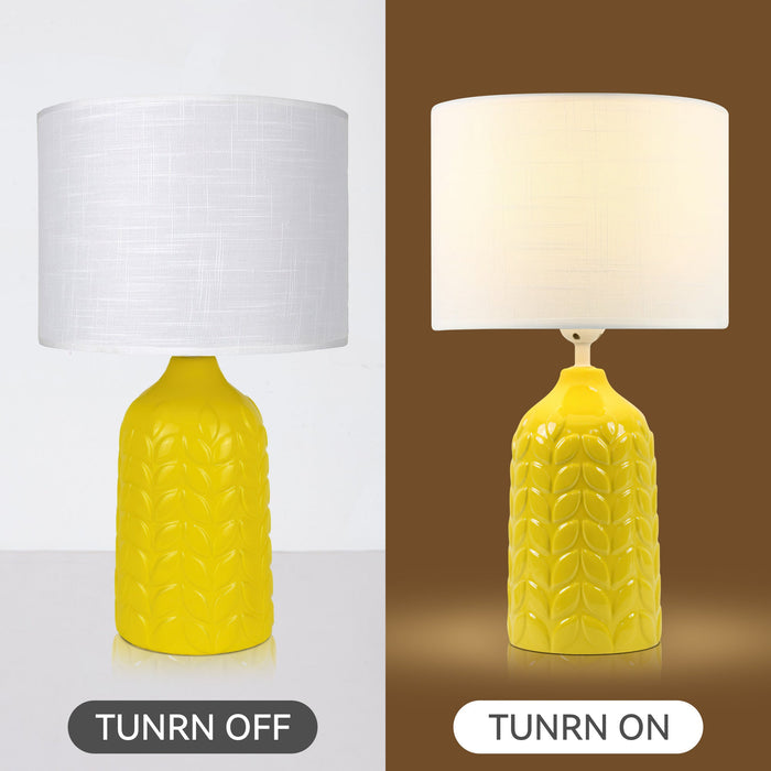 Bloom Ceramic Table Lamp - Yellow