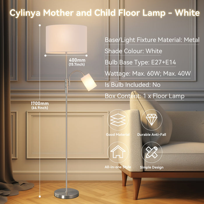 Cylinya Mother and Child Floor Lamp - White