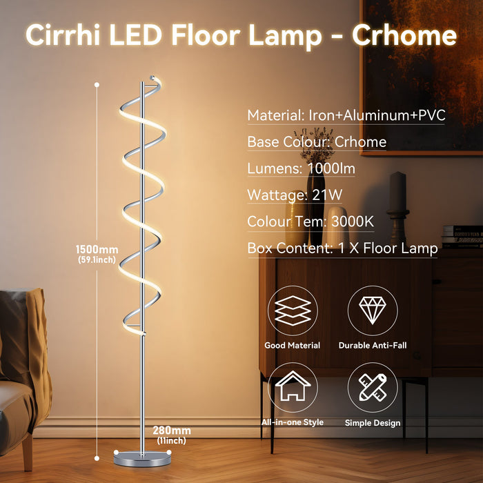 Cirrhi LED Floor Lamp - Chrome