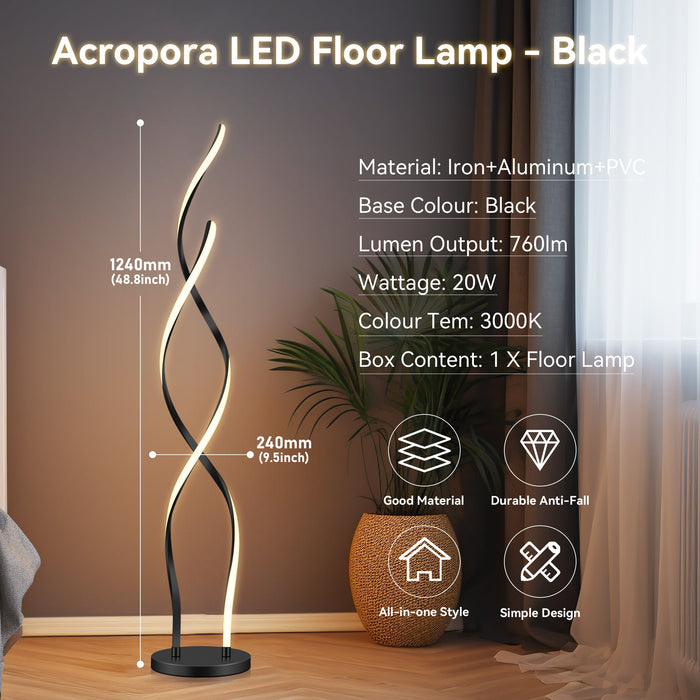 Acropora LED Floor Lamp - Black