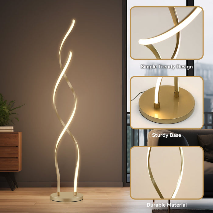 Acropora LED Floor Lamp - Gold