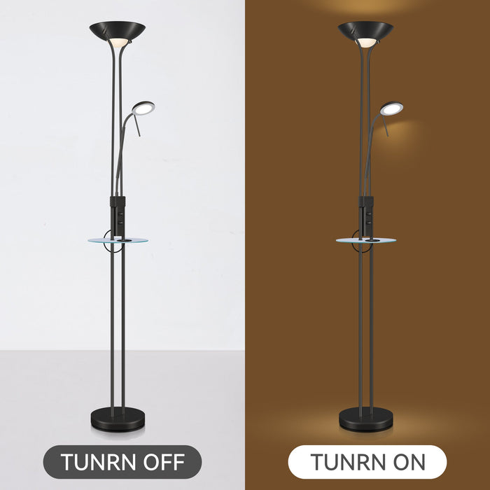 Seed USB LED Mother & Child Floor Lamp - Black