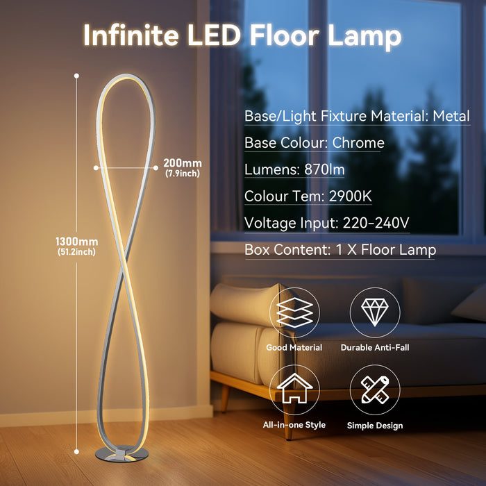 Infinite LED Floor Lamp - Chrome