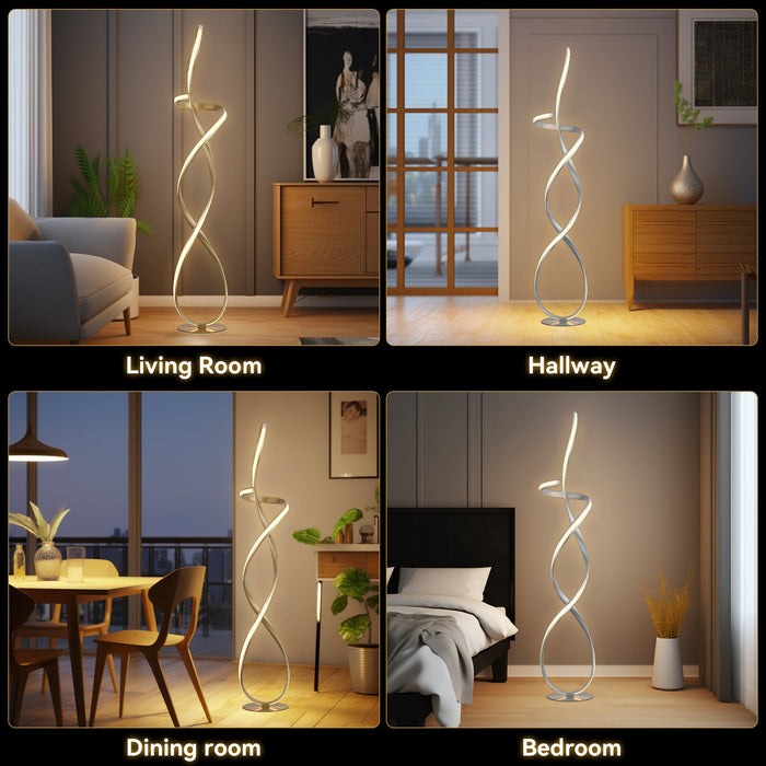 Ainhoa LED Floor Lamp - Satin Chrome