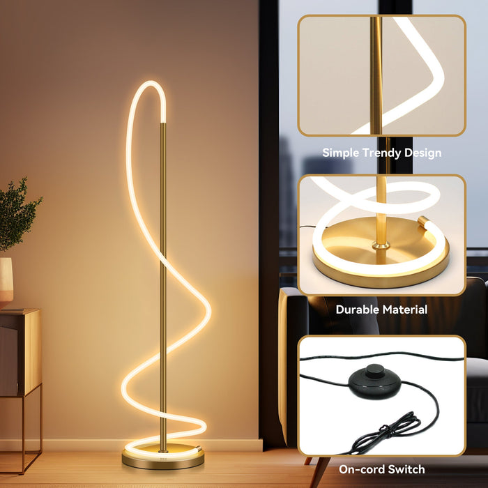 Lyona LED Floor Lamp - Gold