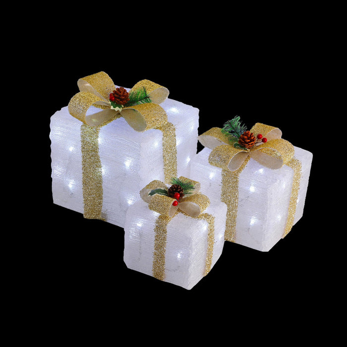 LED Acrylic Gift Box Set - Plug In - 3 pcs in a set