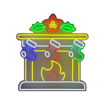 80 x 75cm Neon Fireplace Sign