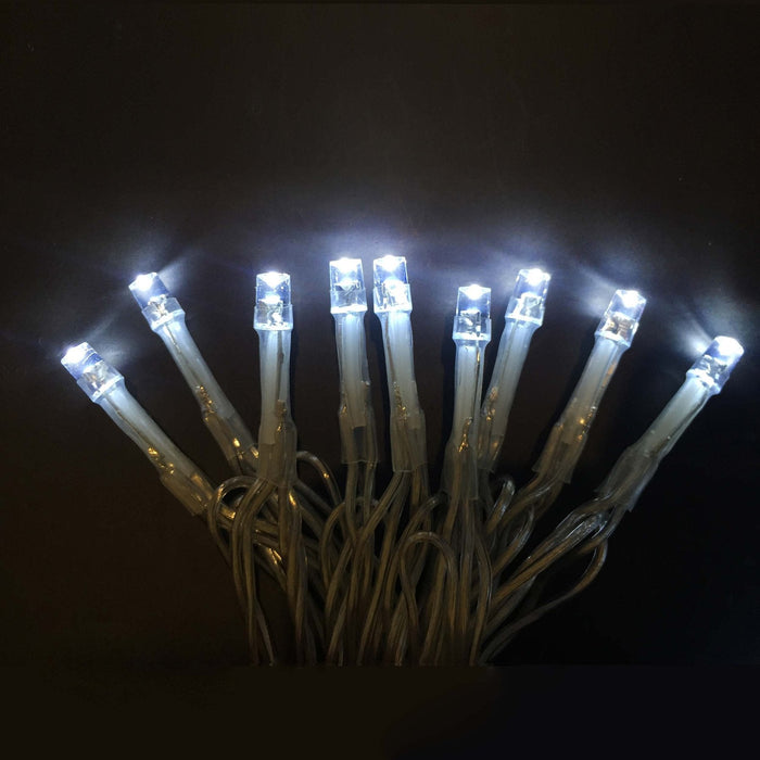 Battery Operated 50 LED String Light Clear Cable - 5 Colour Options