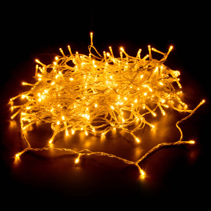240 LED Fairy Light Chain Clear Cable - 7 Colour Options