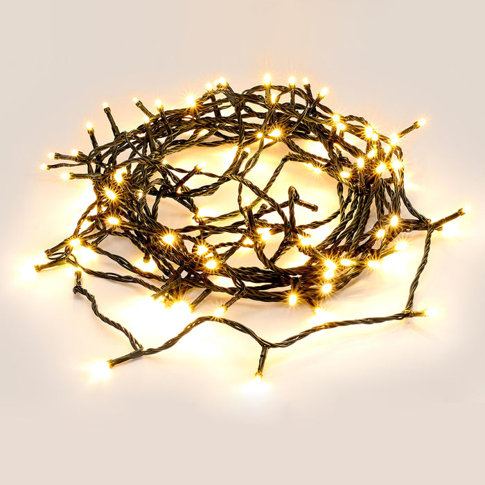 240 LED Fairy Light Chain Dark Green Cable - 7 Colour Options