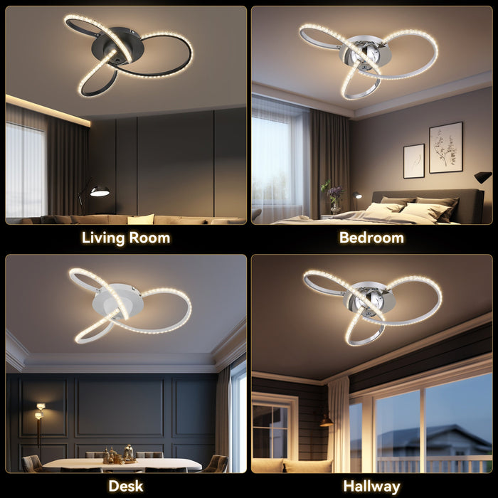 Irie Dimmable 3 Lights LED Ceiling Light - White