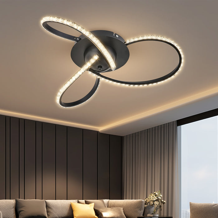 Irie Dimmable 3 Lights LED Ceiling Light - Black