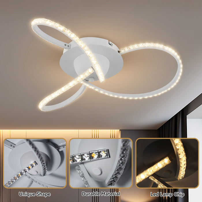 Irie Dimmable 3 Lights LED Ceiling Light - White