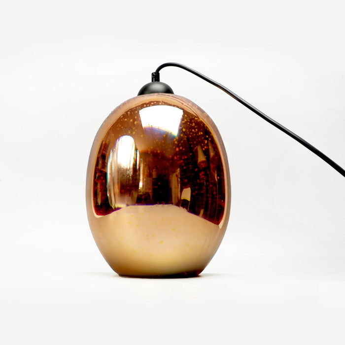 Moravian Glass Oval Pendant Light - Copper