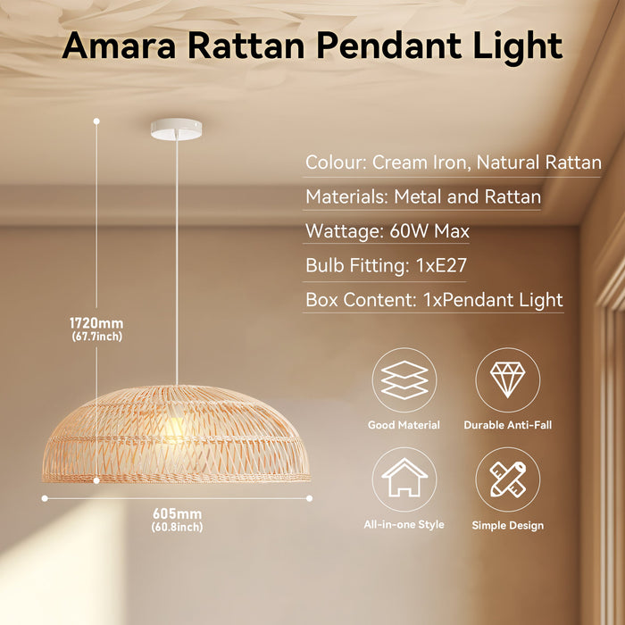 Amara Rattan Pendant Light - Large
