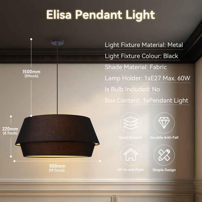 Elisa Pendant Light - Black