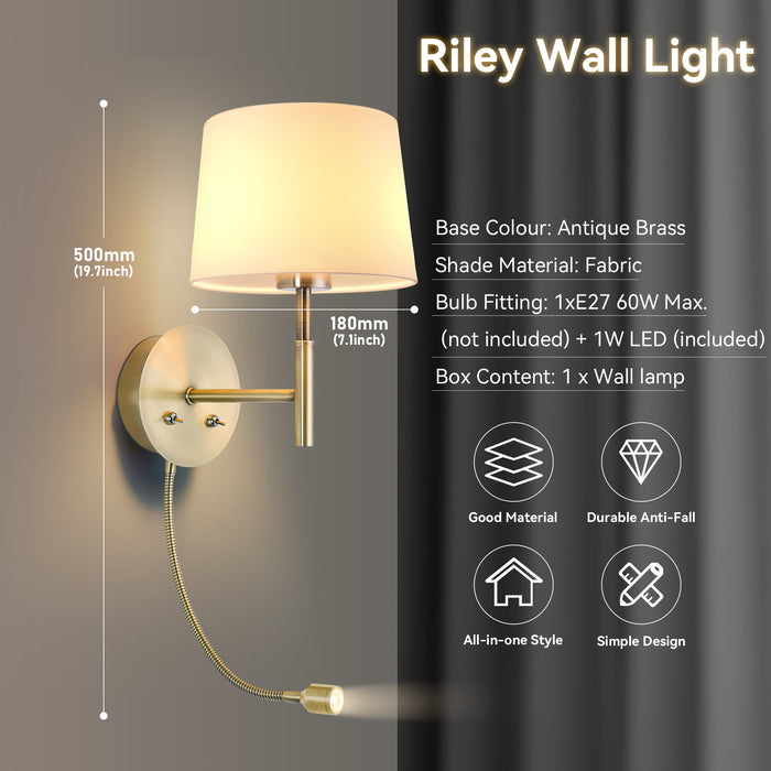 Riley Wall Light - Antique Brass