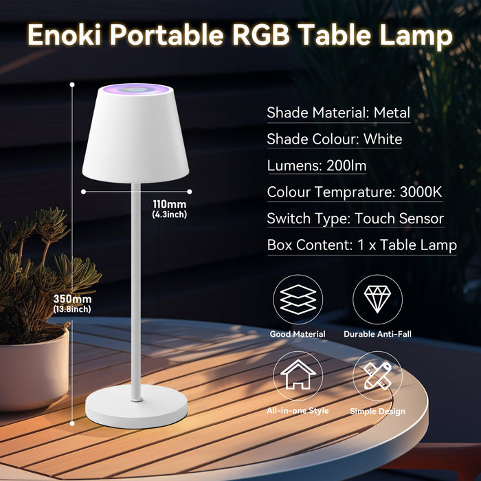 Enoki Portable RGB Table Lamp - White