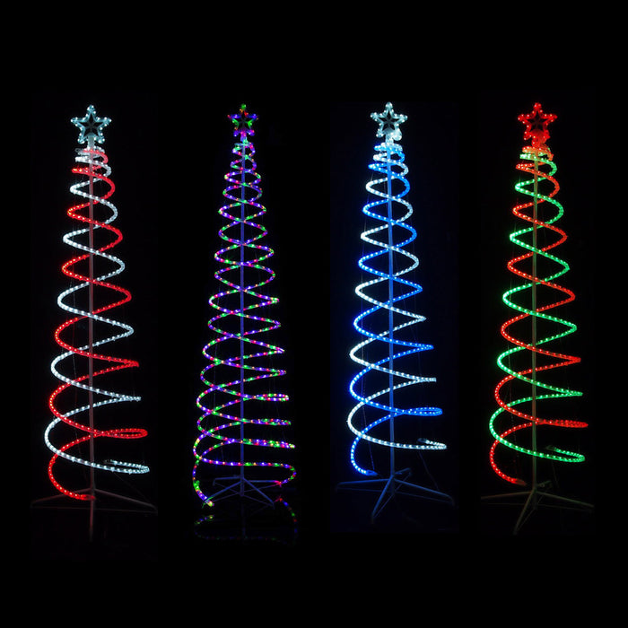 2.1M LED Double Spiral Tree - 4 Colour Options