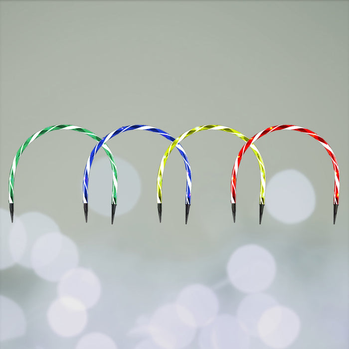 Set of 4 Arch Pathway Candy Cane Lights - 2 Colour Options