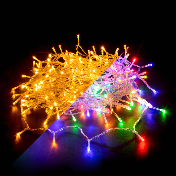 420 Dual Colour Connectable String Lights - Clear Cable