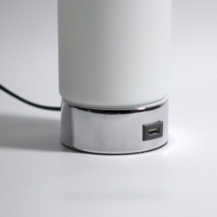 Julie Cylinder Touch Lamp with USB Port