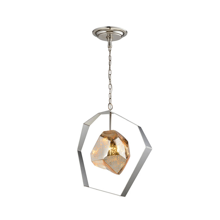 METEORA Stainless Steel with Silvered Glass Pendant Light