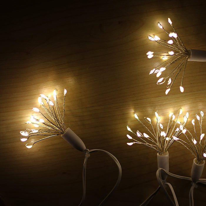 Micro LED Flowers String Light Chain - Dark Green/White Cord