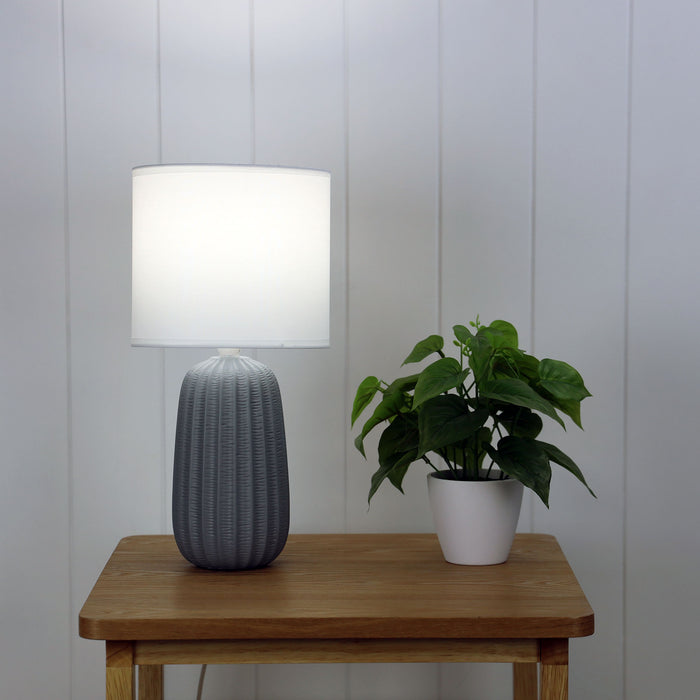 Benjy Ceramic Table Lamp 20cm Grey