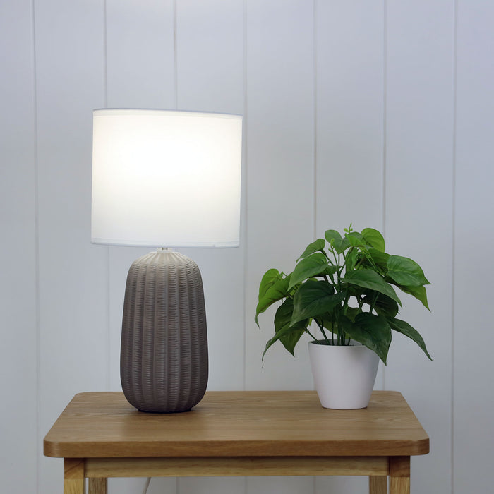 Benjy Ceramic Table Lamp 20cm Taupe